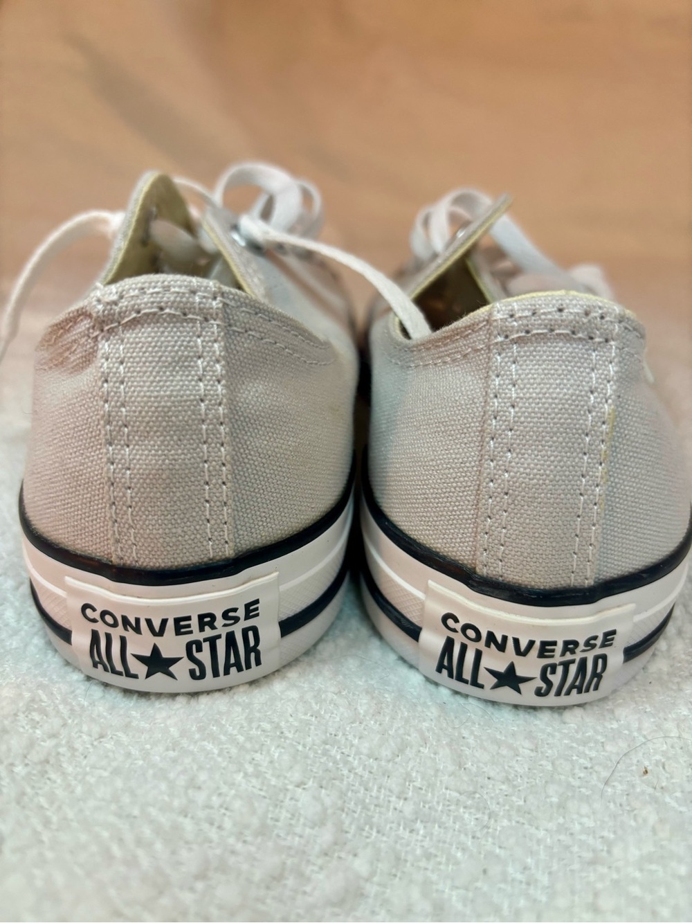 Converse Low Top Canvas Sneakers in Light Gray and White - Picture 4 of 5